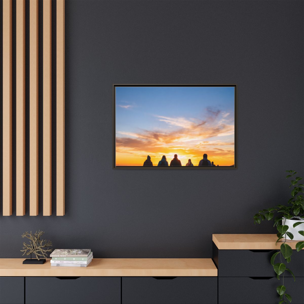 Framed Canvas - Sunset Silhouette