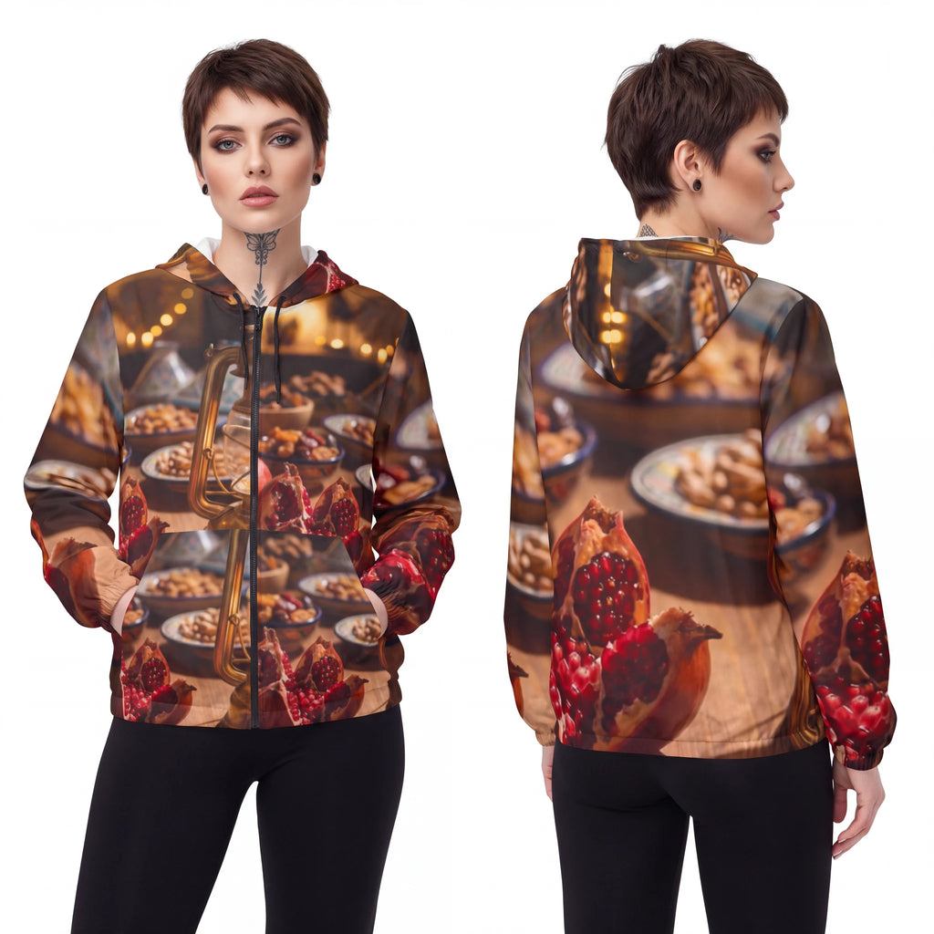 Windbreaker Jacket - Amber Feast Journey | Echovira Gallery