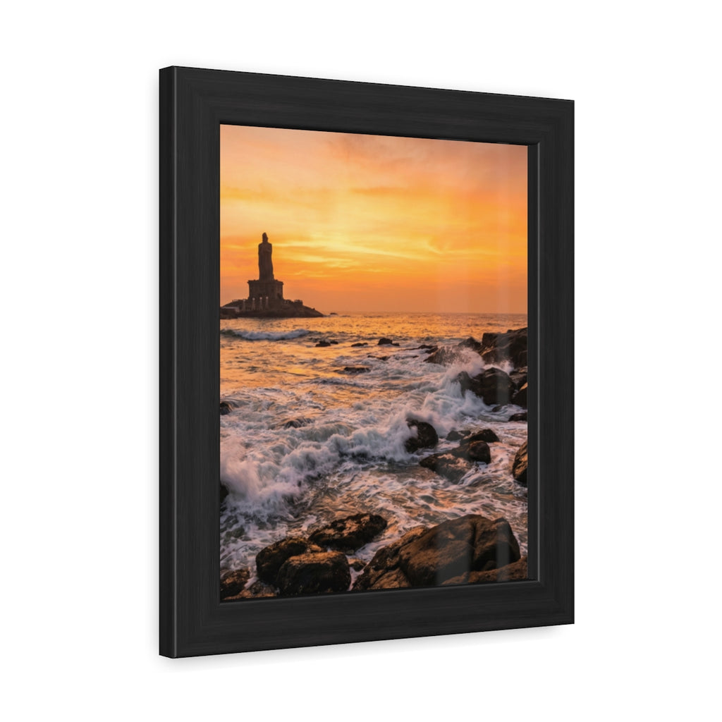 Framed Posters - Coastal Golden Glow — Portrait