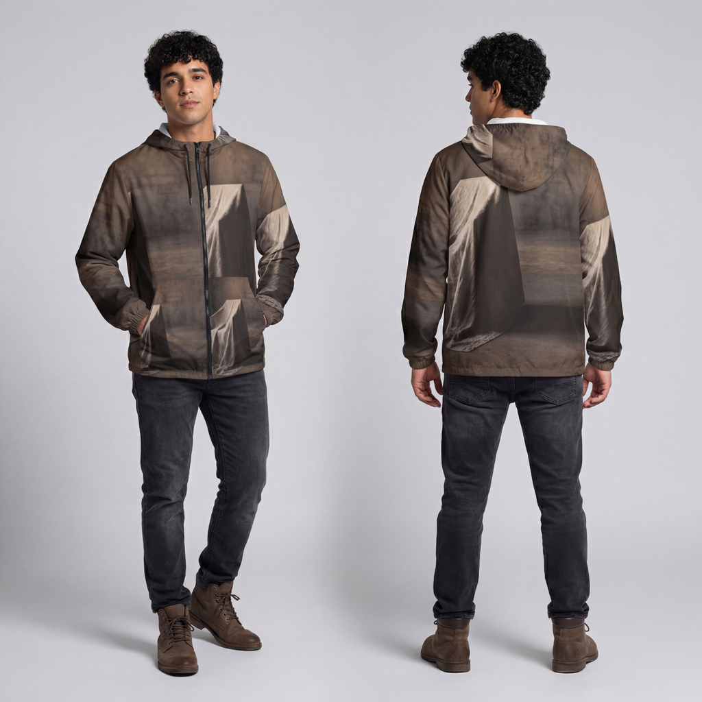 Windbreaker-Jacke – Brutalistisches Schild