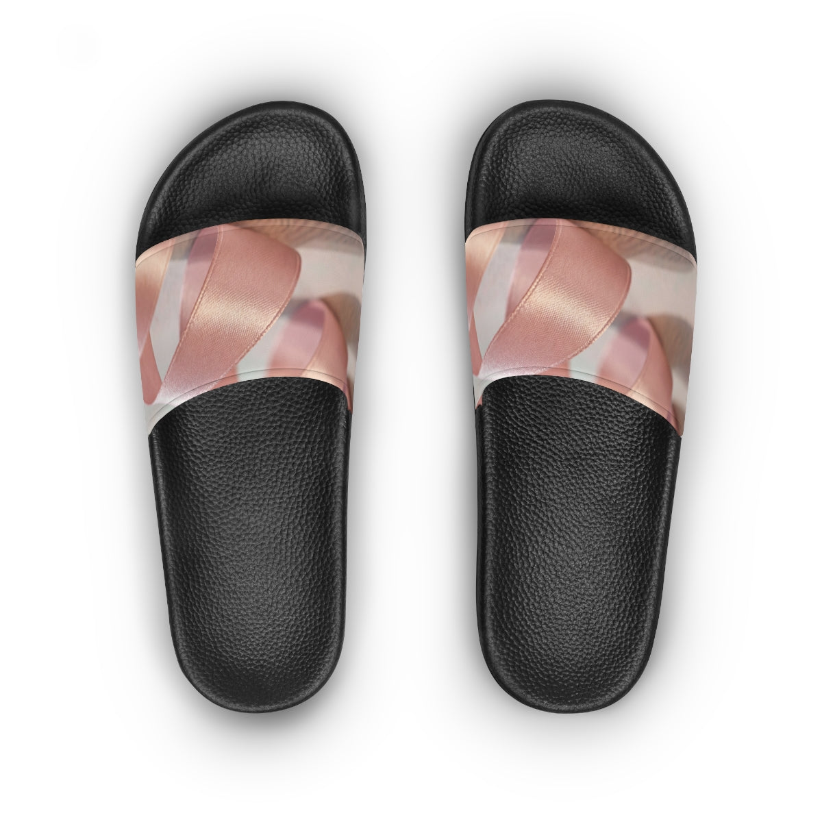 Blush Pink Ribbon Spiral Women's Slide Sandals