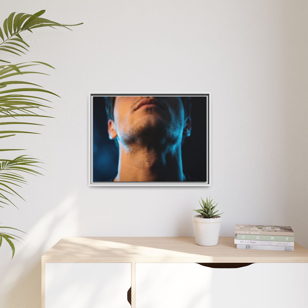 Matte Canvas, Framed - Neon Shadows Cinematic Portrait Art...