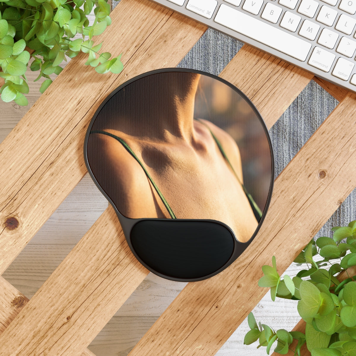 Mouse Pad With Wrist Rest - Emerald Focus