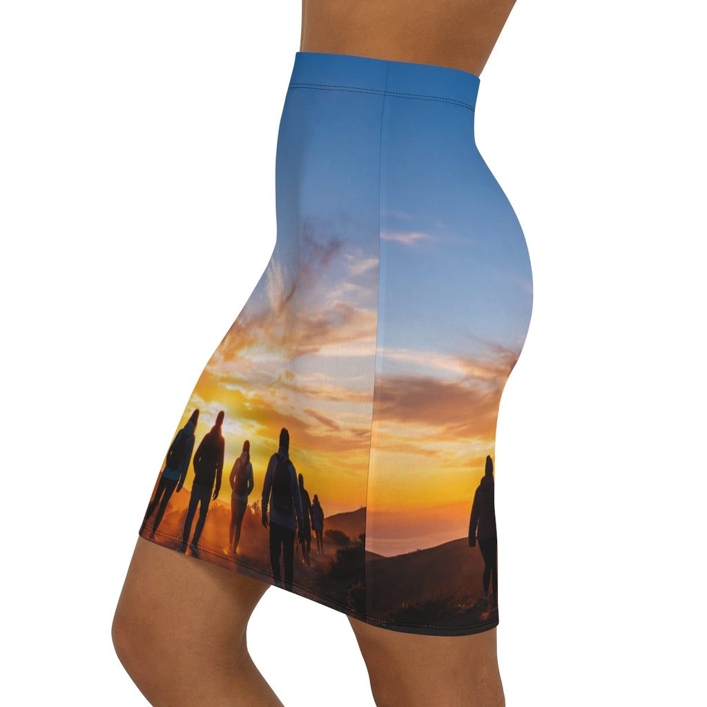 Women's Pencil Skirt - Golden Hiker Dawn