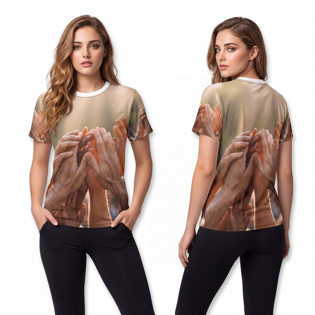 Unisex Cut & Sew Tee - Golden Rays of Unity Wall Art |...