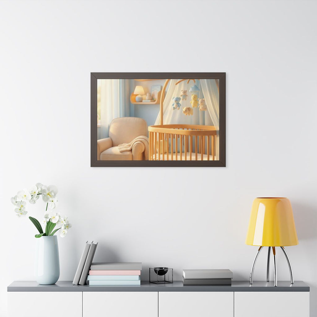 Framed Horizontal Poster - Dreamy Serene Nursery Art —... |...