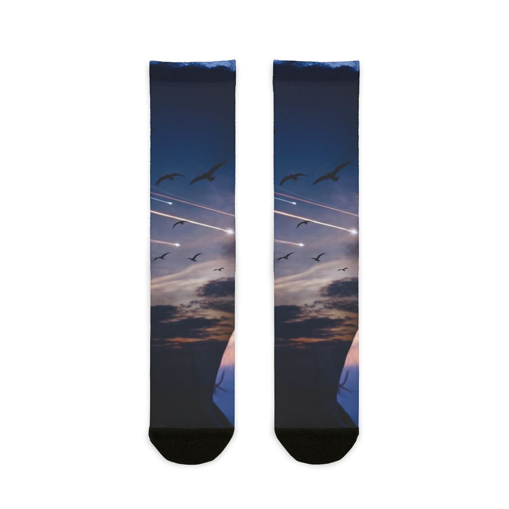 Sublimation Crew Socks - Ethereal Dusk | Echovira Gallery