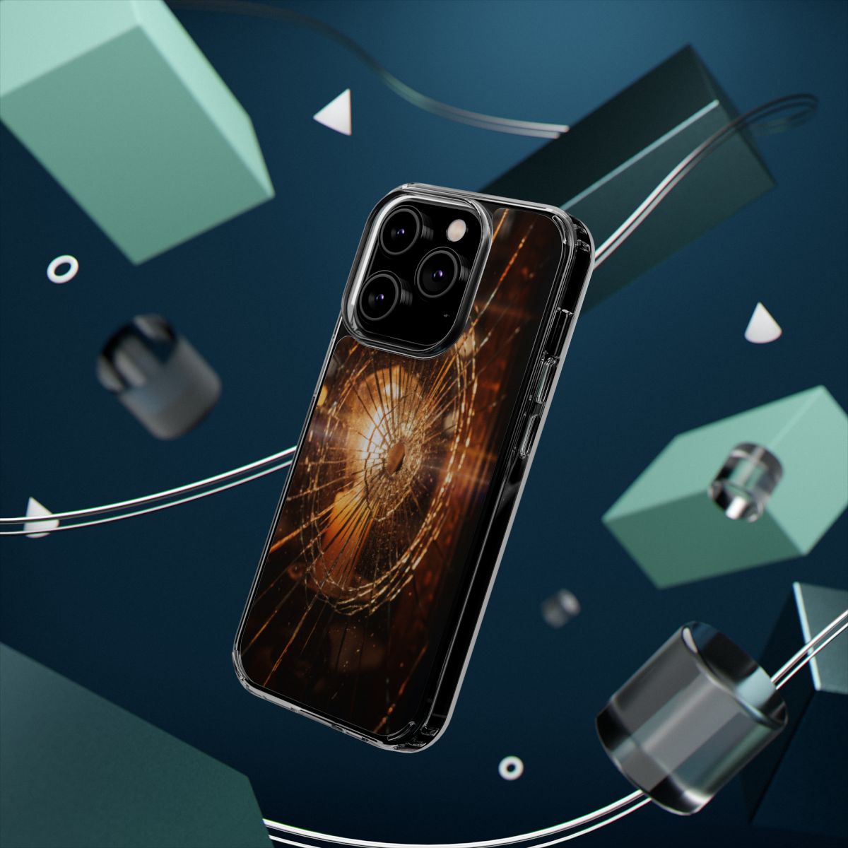 Clear Impact-Resistant Case - Fractured Glow