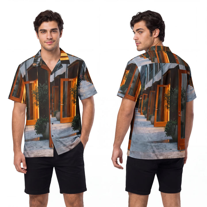 Men's Hawaiian Shirt - Twilight Courtyard