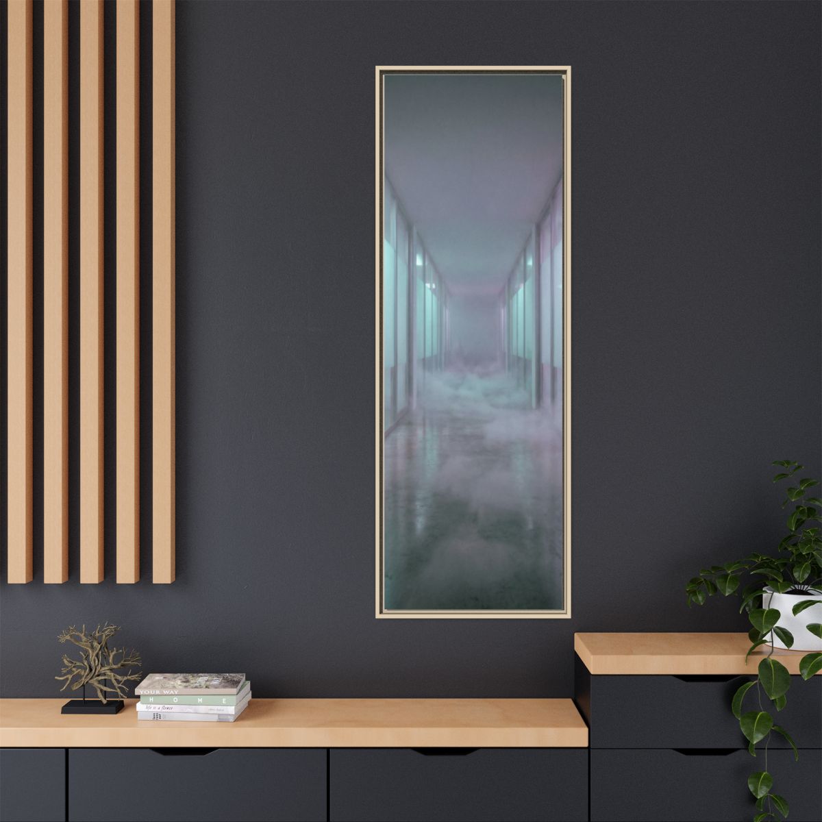 Matte Canvas, Framed - Liminal Corridor Fog Art Print —... |...