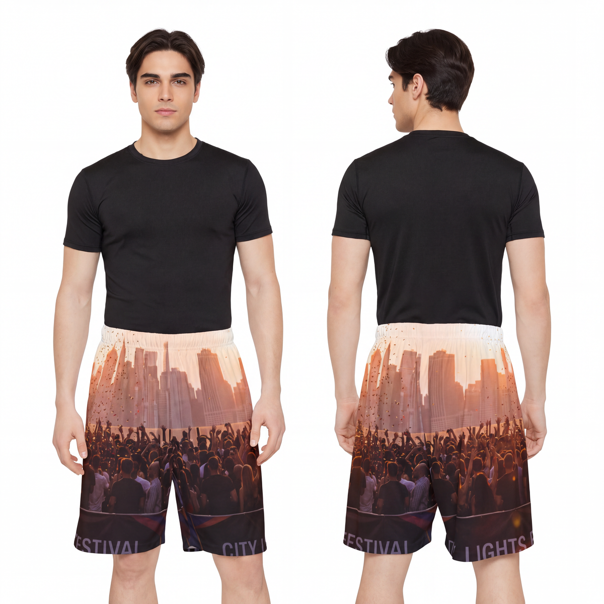 Men's Sports Shorts - Golden Hour | Echovira Gallery