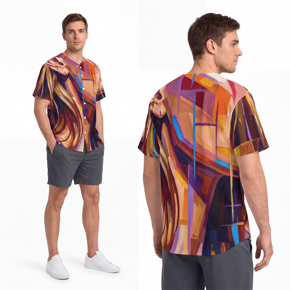 Men's Baseball Jersey - Shattered Elegance | Echovira...