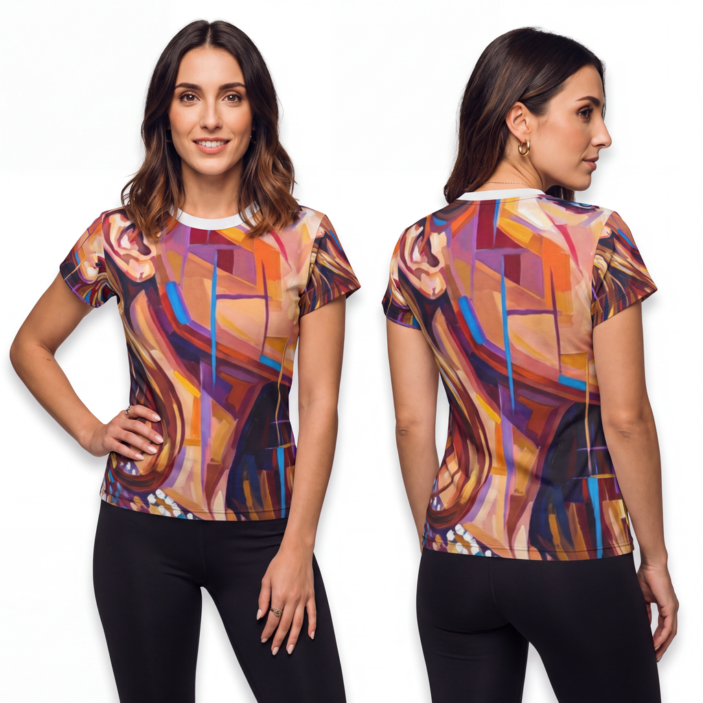 Women's Cut & Sew Tee - Shattered Elegance | Echovira...