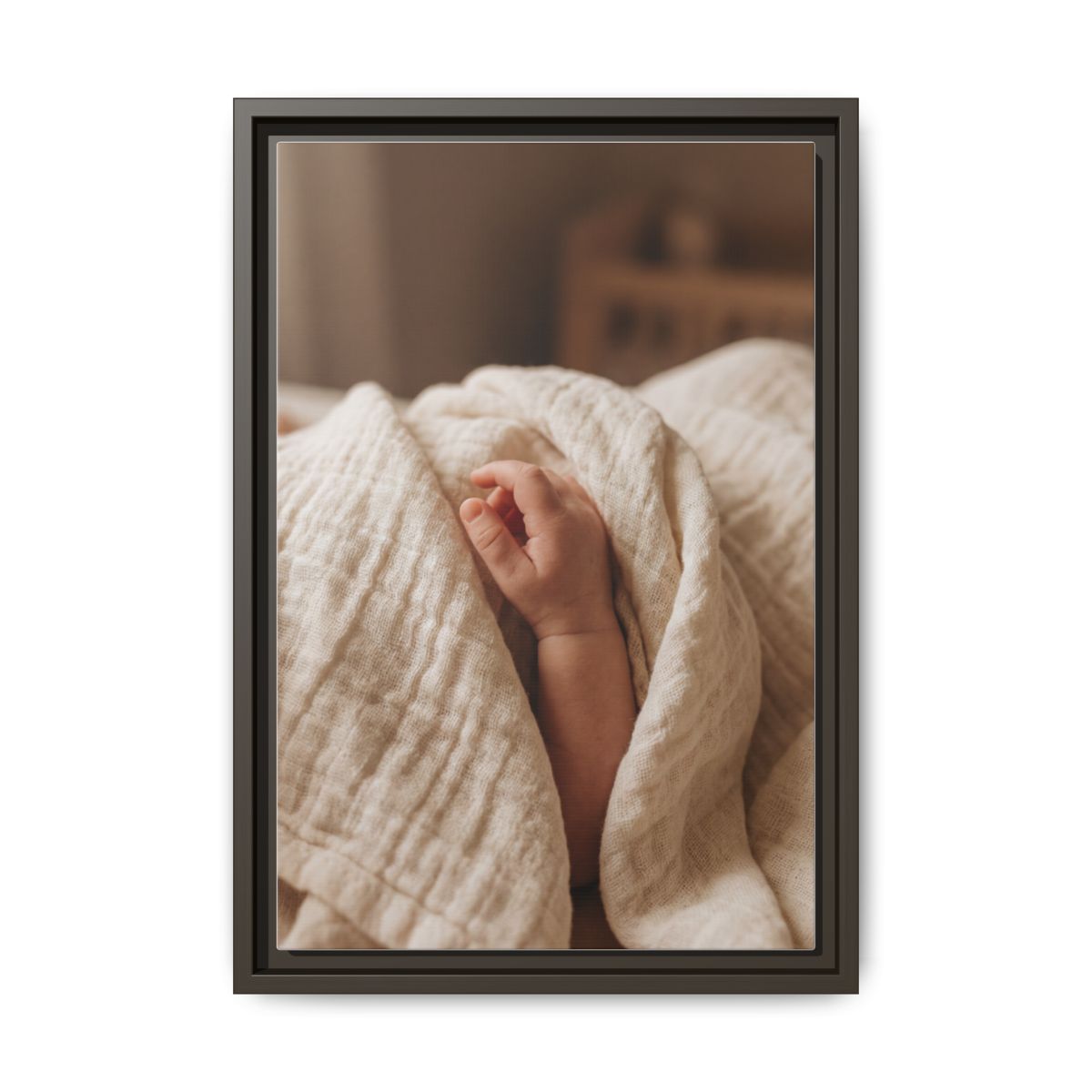 Framed Matte Canvas - Neutral Nursery — Espresso / 1.25"