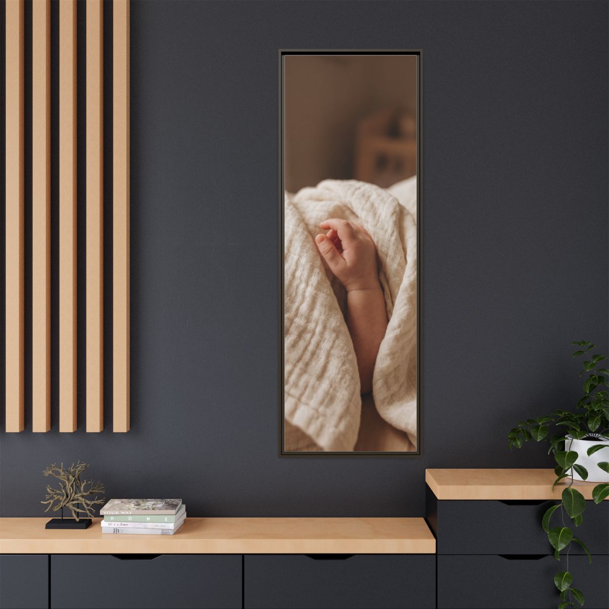 Framed Matte Canvas - Neutral Nursery — Espresso / 1.25"
