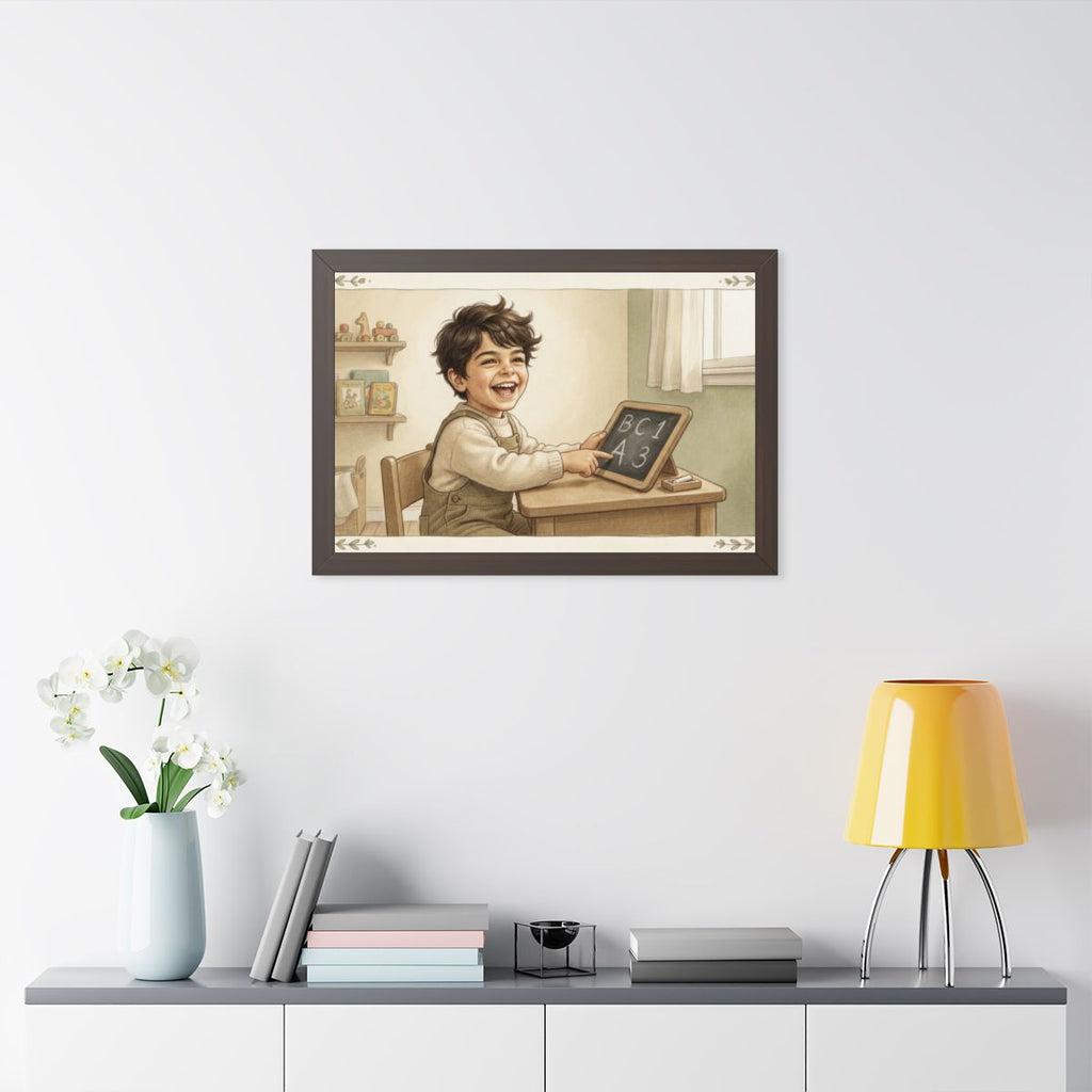 Framed Horizontal Poster - Little Scholar — Walnut (14×11......