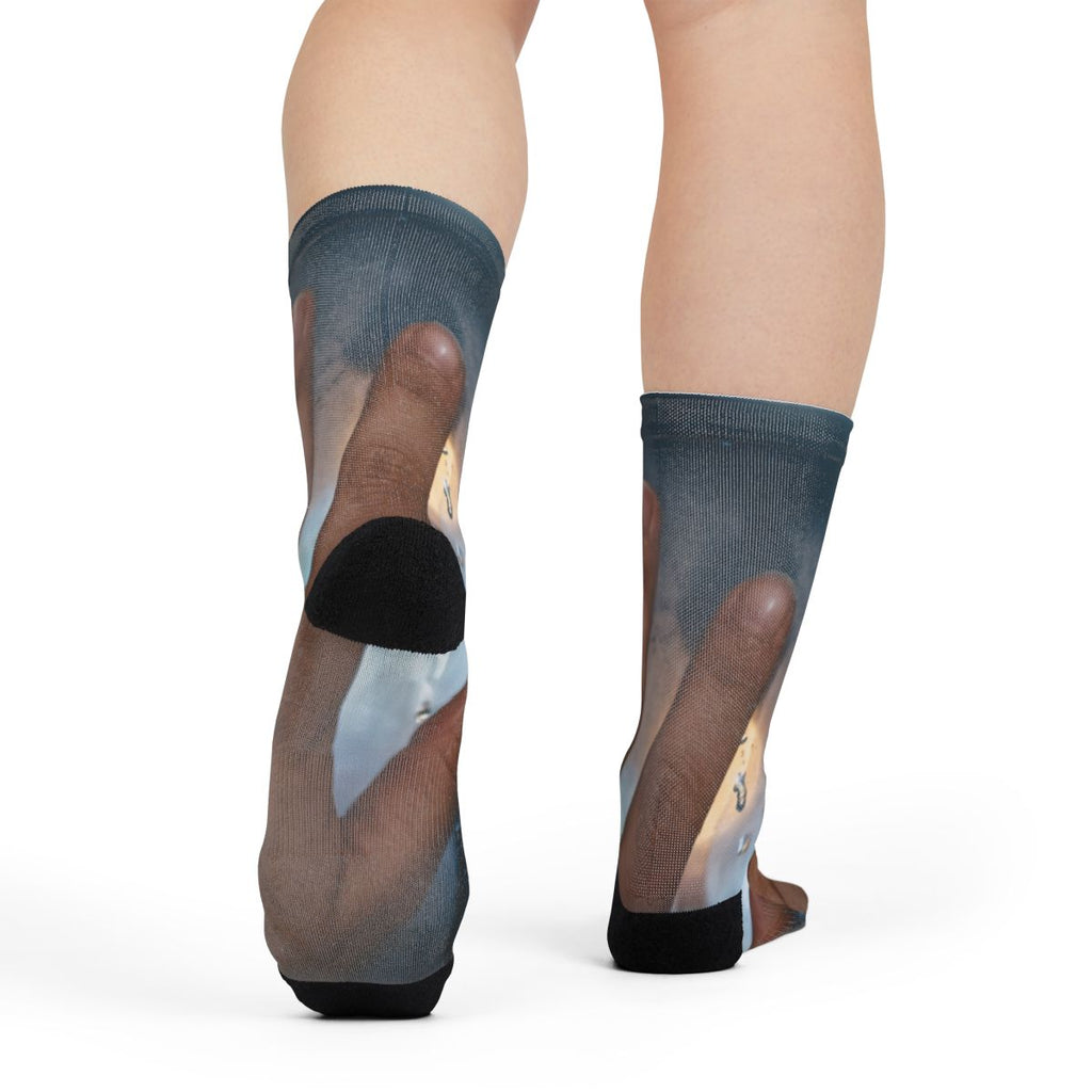 Rainy City Window Art Sublimation Crew Socks