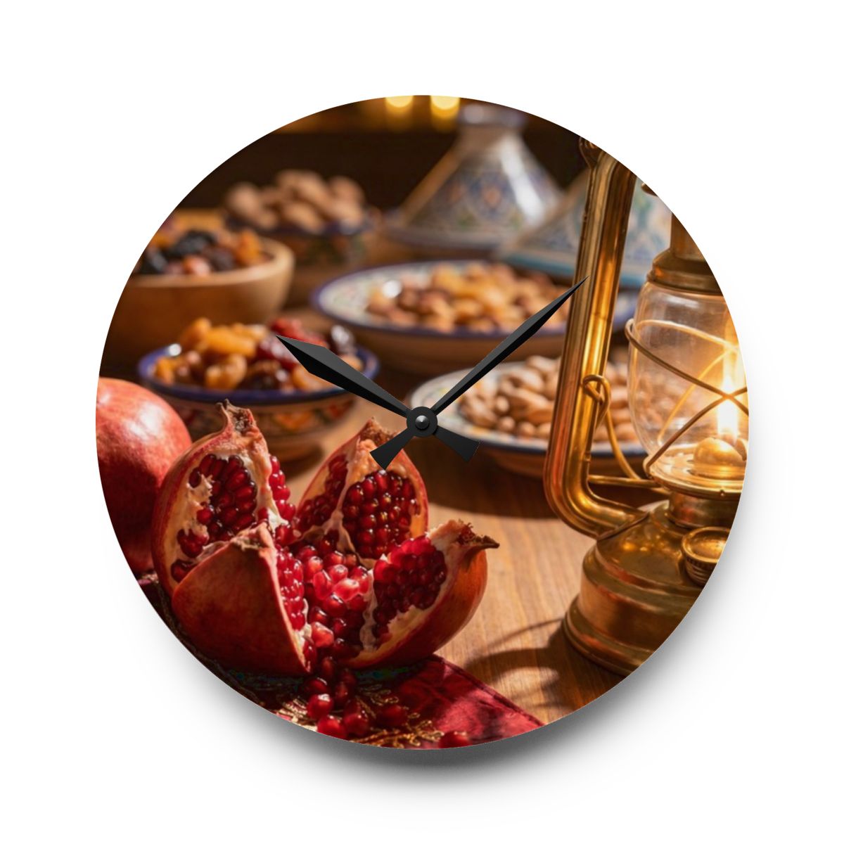Acrylic Wall Clock - Crimson Golden Hour | Echovira Gallery