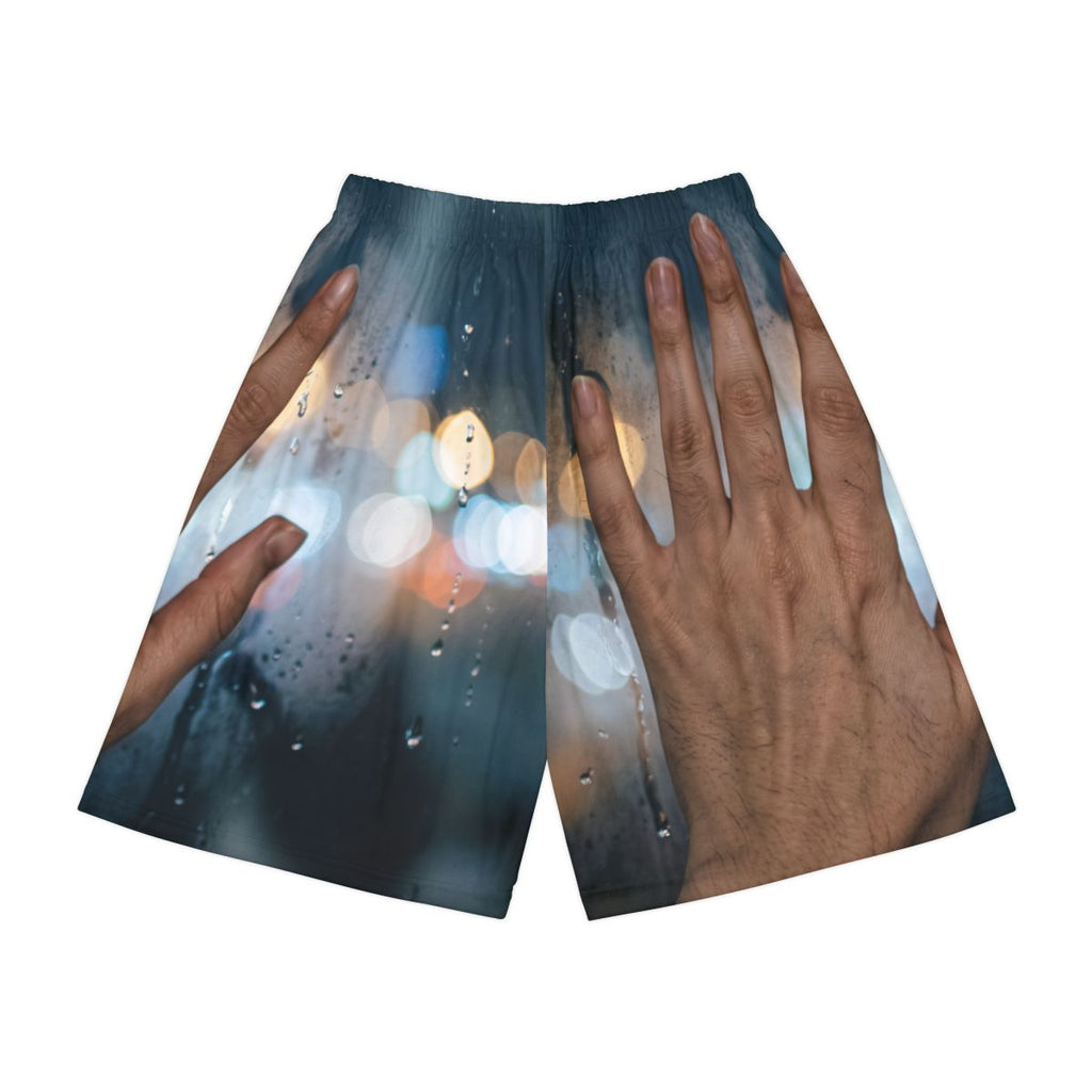 Men's Sports Shorts with Rainy City Bokeh Art