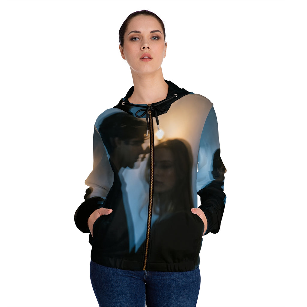 Midnight Shadow Women's Zip Hoodie - Cozy Outerwear |...