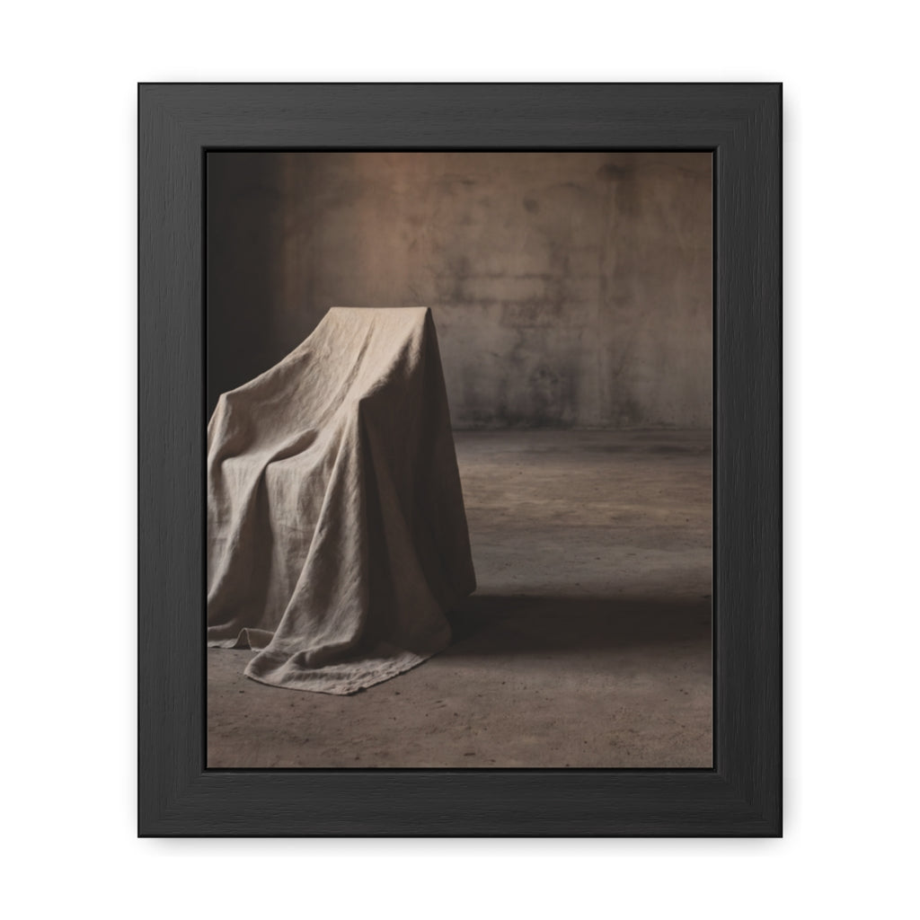 Framed Poster - Draped Minimalist Form — Portrait