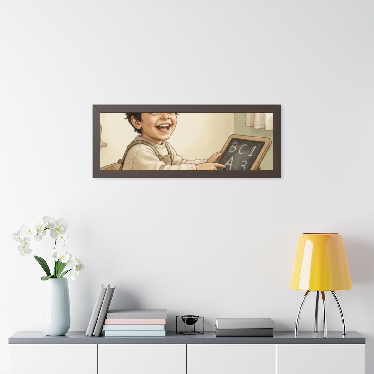 Framed Horizontal Poster - Little Scholar — Walnut (14×11......