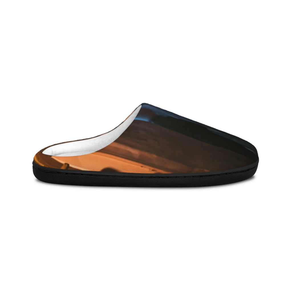 Men's Indoor Slippers - Shadowed Alleyway Mystery Art Print...