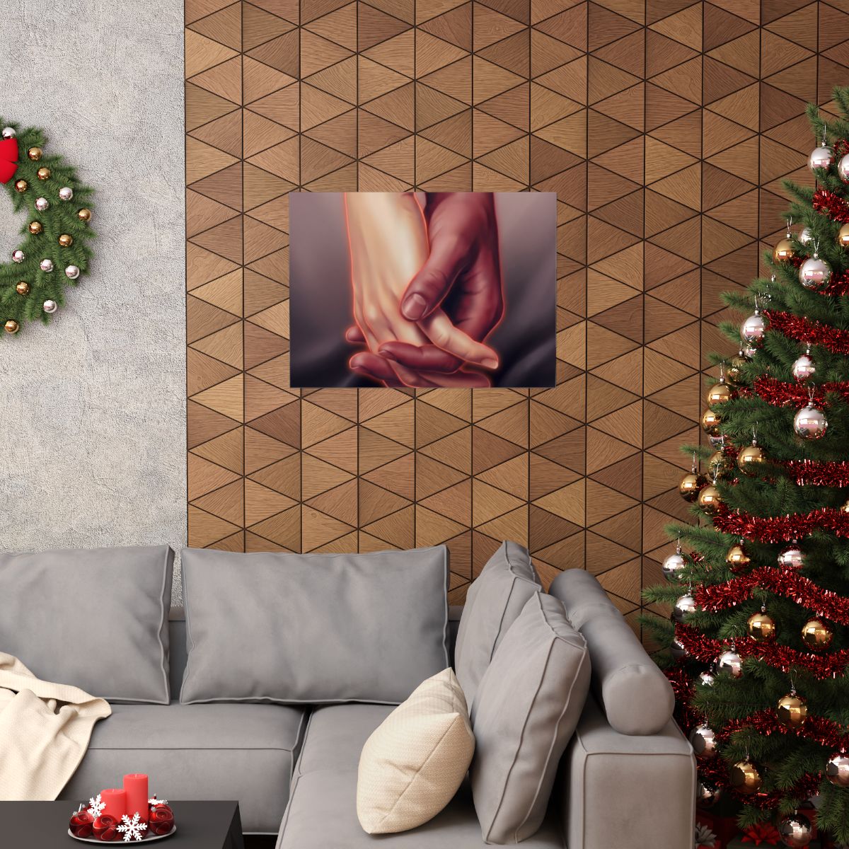 Matte Horizontal Posters - Ethereal Connection Holding Hands...