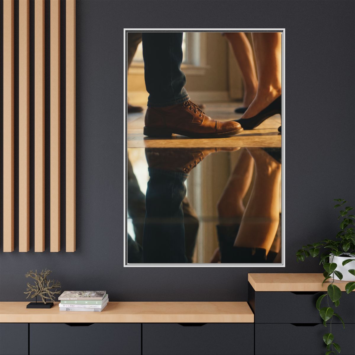 Matte Canvas, Framed - Golden Hour Reflections Cinematic Art...
