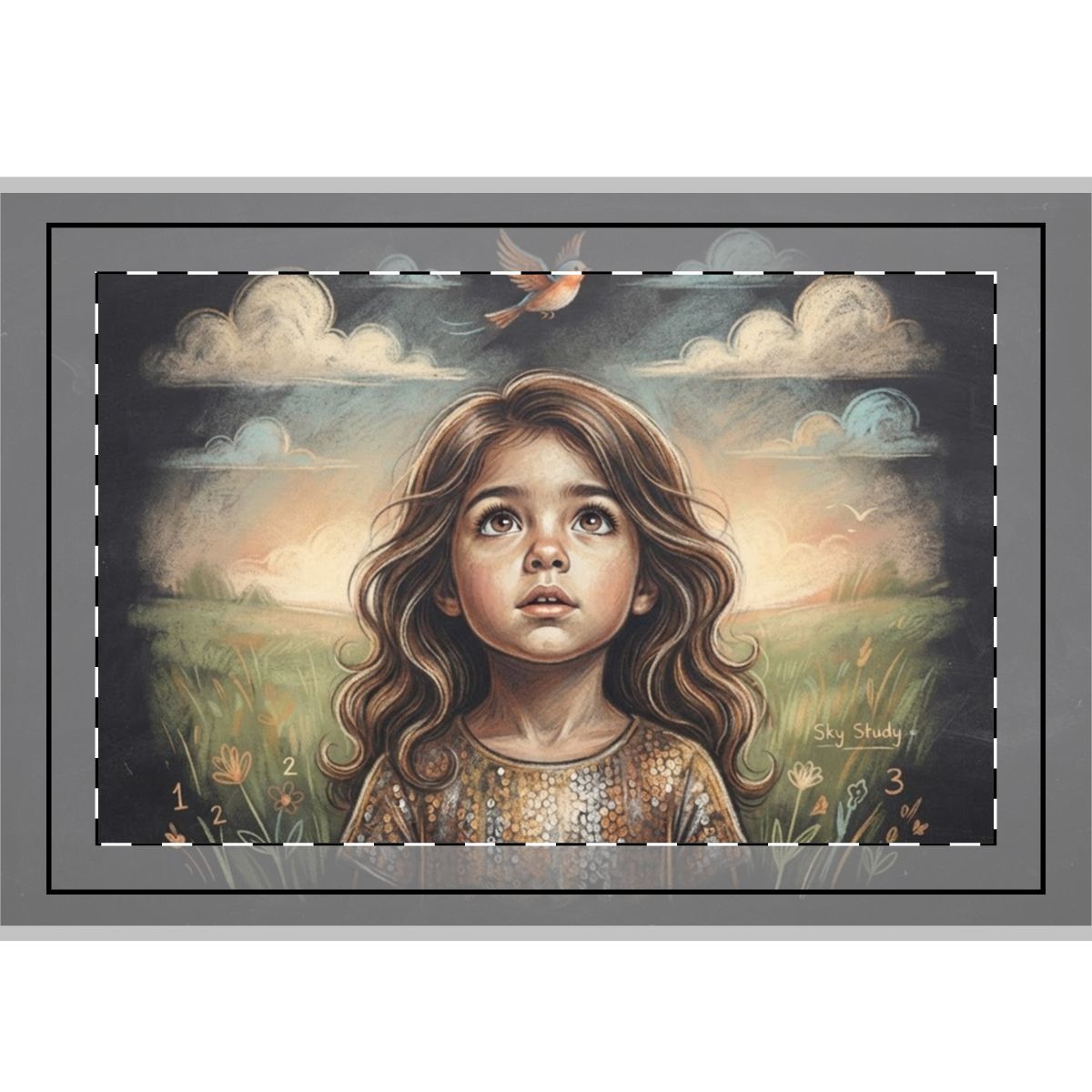 Hand Flag - Meadow Sky Study Wonder (1 & 5 pcs) | Echovira...