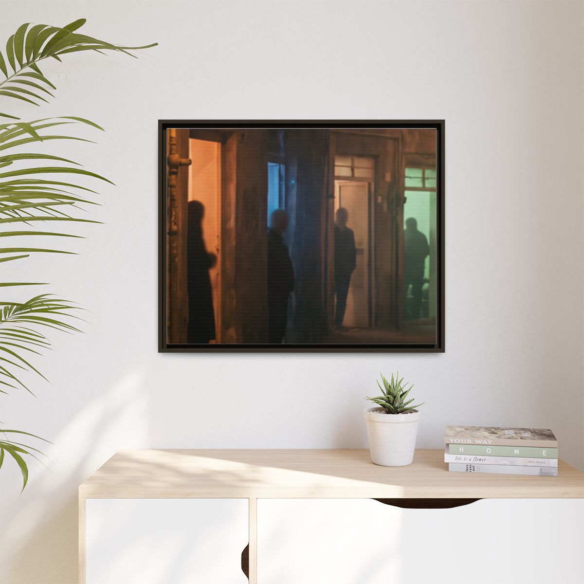 Matte Canvas, Framed - Shadowed Alleyway Mystery Art Print...