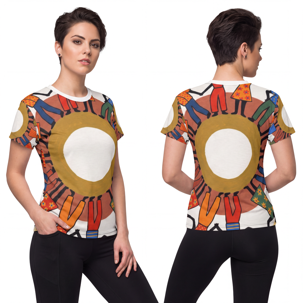 Women's Cut & Sew Tee - Unity Mandala Folk Art | Echovira...