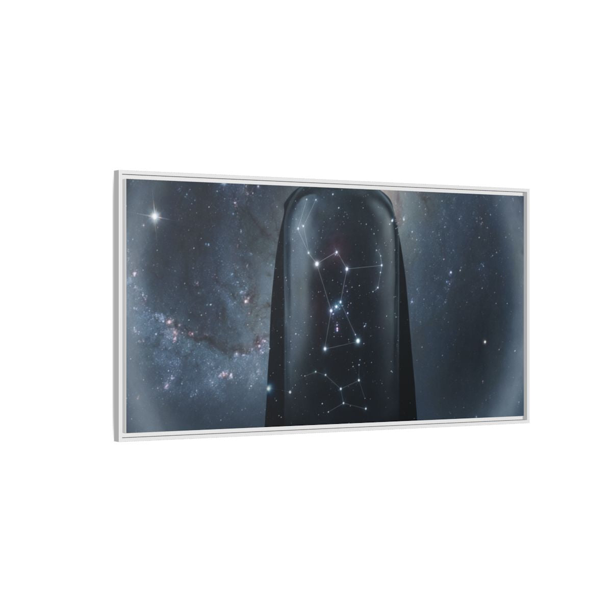Framed Matte Canvas - Cosmic Sentinel — White / 1.25" (10×8, 12×9, 14×11, 16×12, 20×10, 18×12, 20×16, 24×16, 24×18, 36×12, 24×20, 32×16, 30×20, 30×24, 32×24, 48×16, 36×24, 48×24, 40×30, 60×20, 48×32, 60×30 & 60×40)