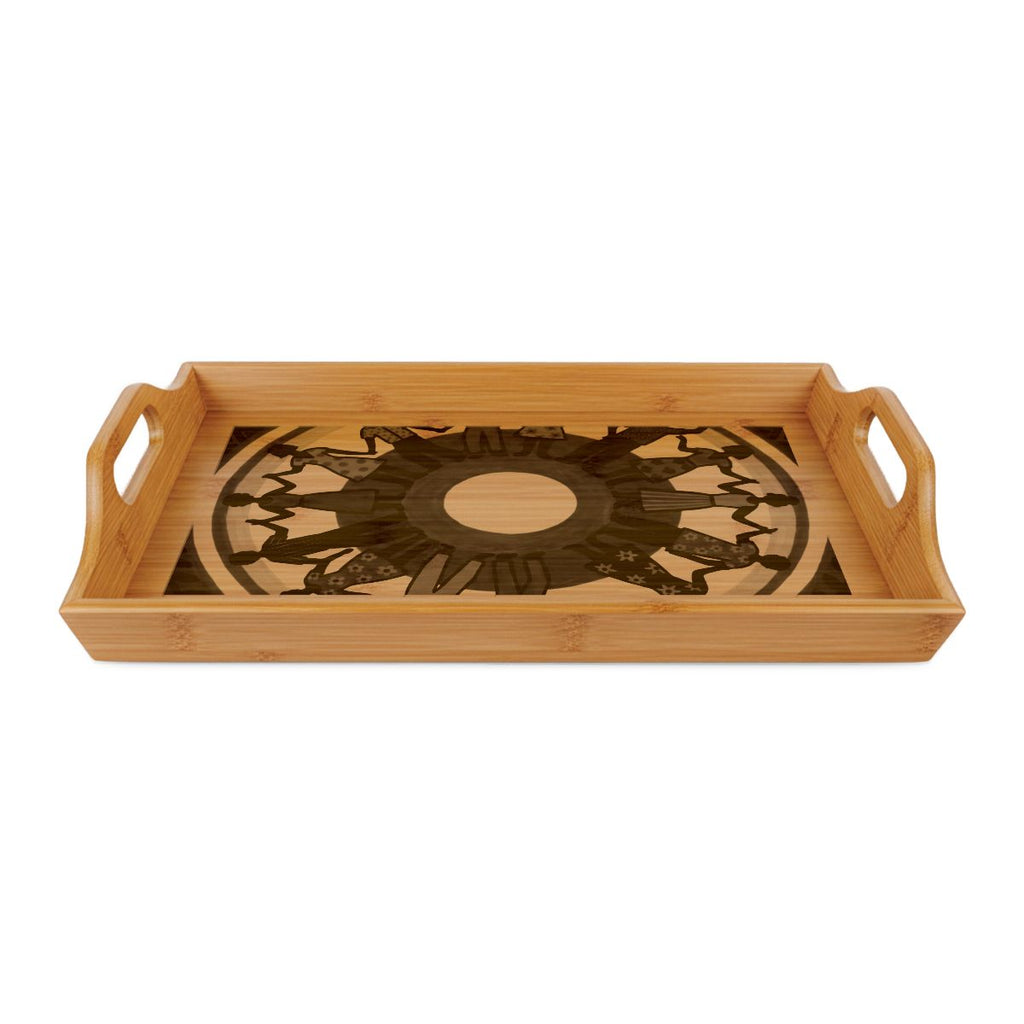 Engraved Bamboo Tray - Unity Mandala Folk Art | Echovira...