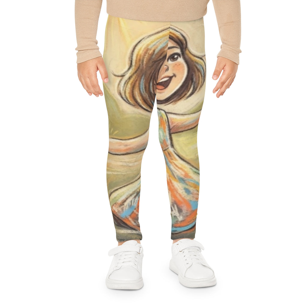Kids Leggings - Playful Sunshine Twirl | Echovira Gallery