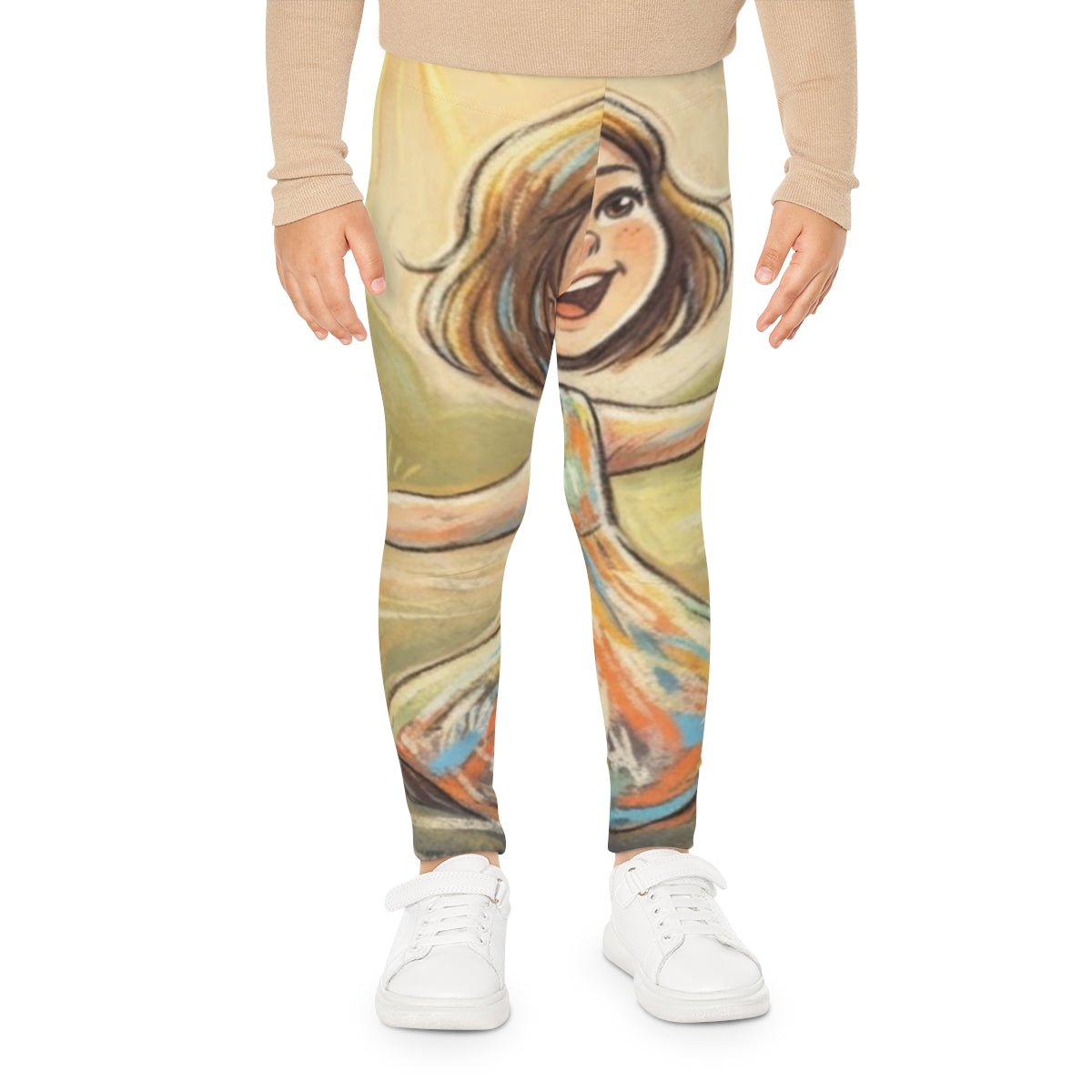 Kids Leggings - Playful Sunshine Twirl | Echovira Gallery