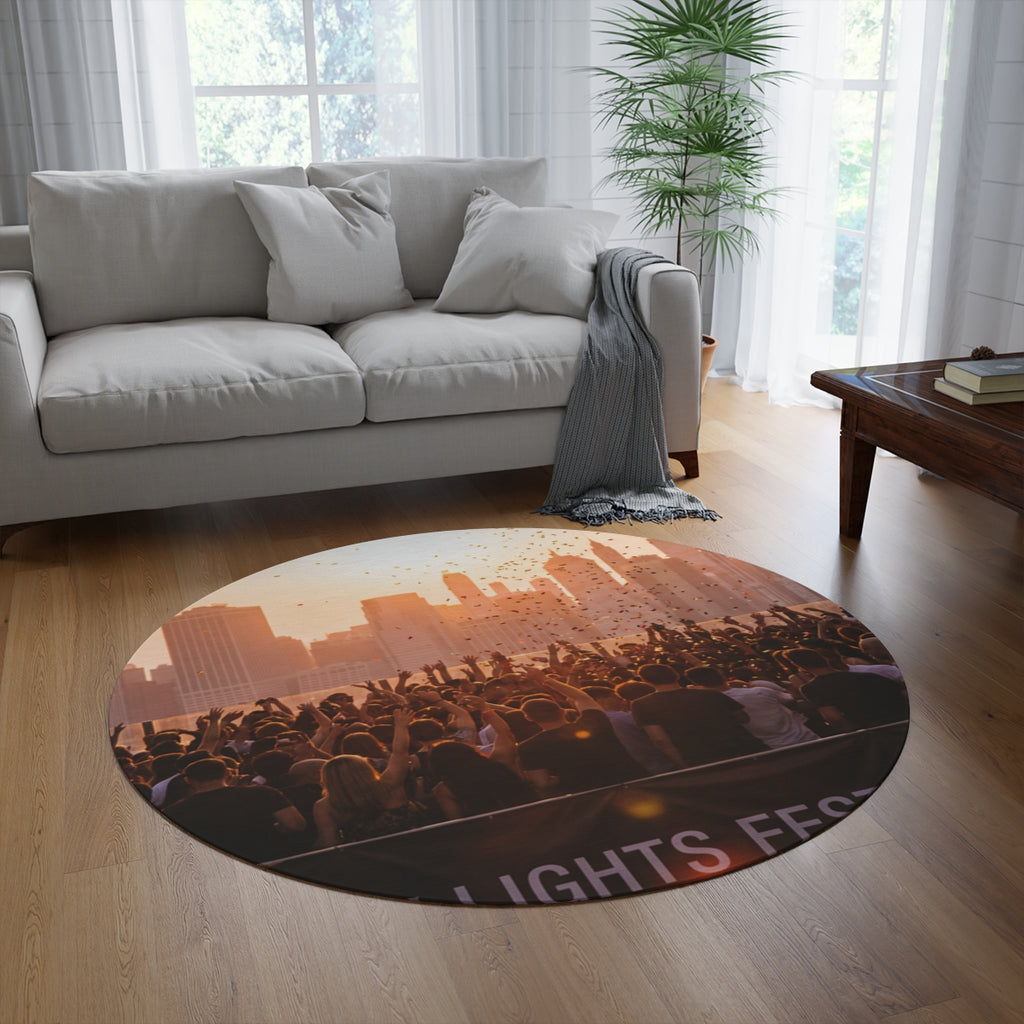 Round Rug - City Lights Festival | Echovira Gallery