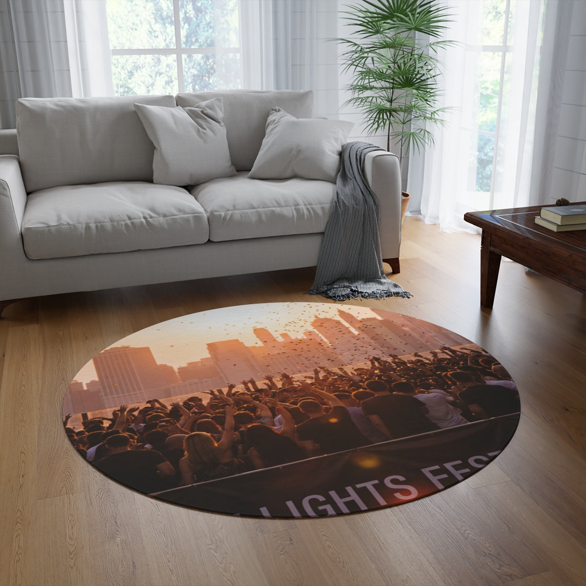 Round Rug - City Lights Festival | Echovira Gallery