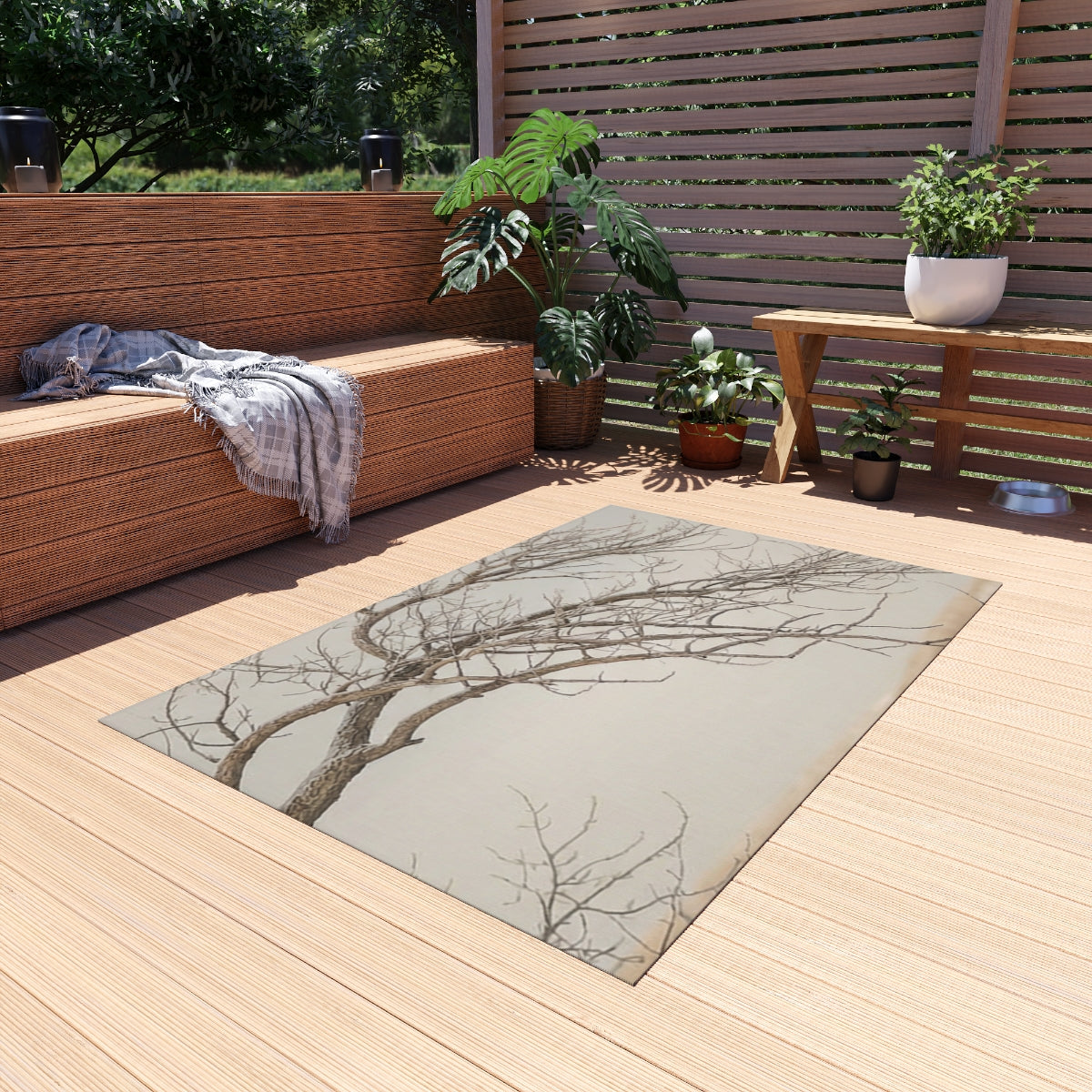 Outdoor Rug - Winter Branches Entry Mat | Echovira Gallery