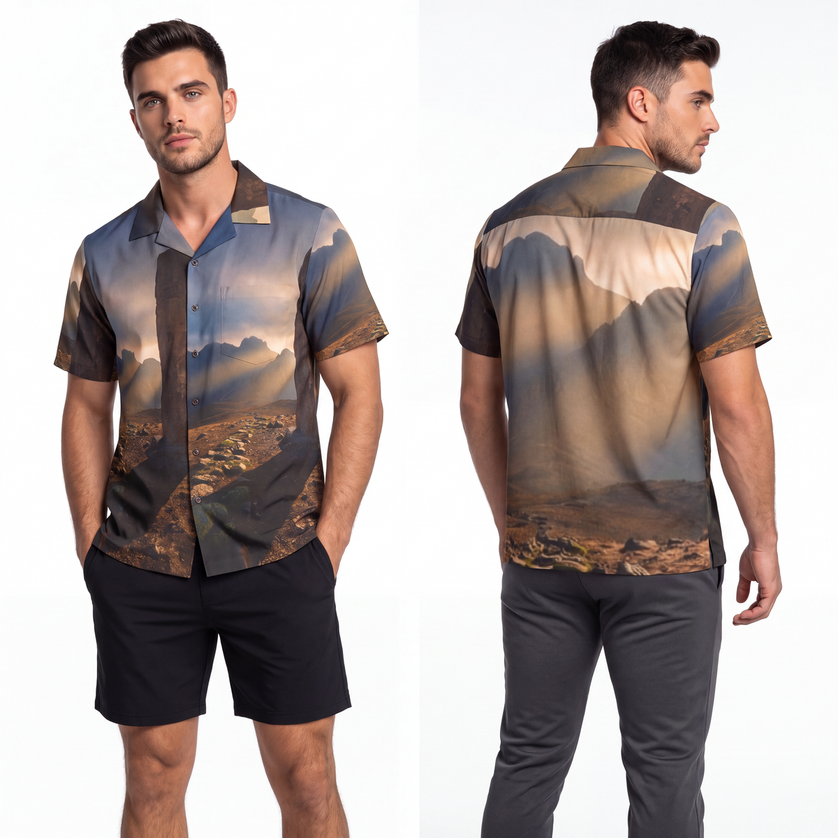 Men's Hawaiian Shirt - Mystic Monolith Ancient Persian... |...