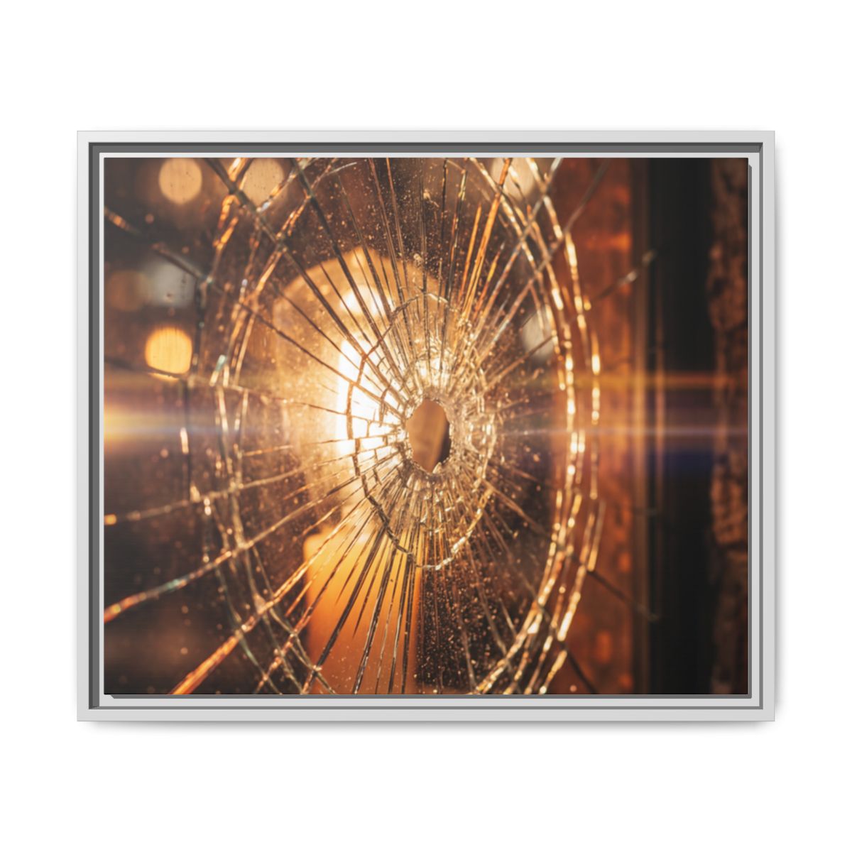 Framed Matte Canvas - Shattered Glass — White / 1.25"