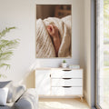 Matte Canvas, Framed - Tender Newborn Hand in Soft Muslin......