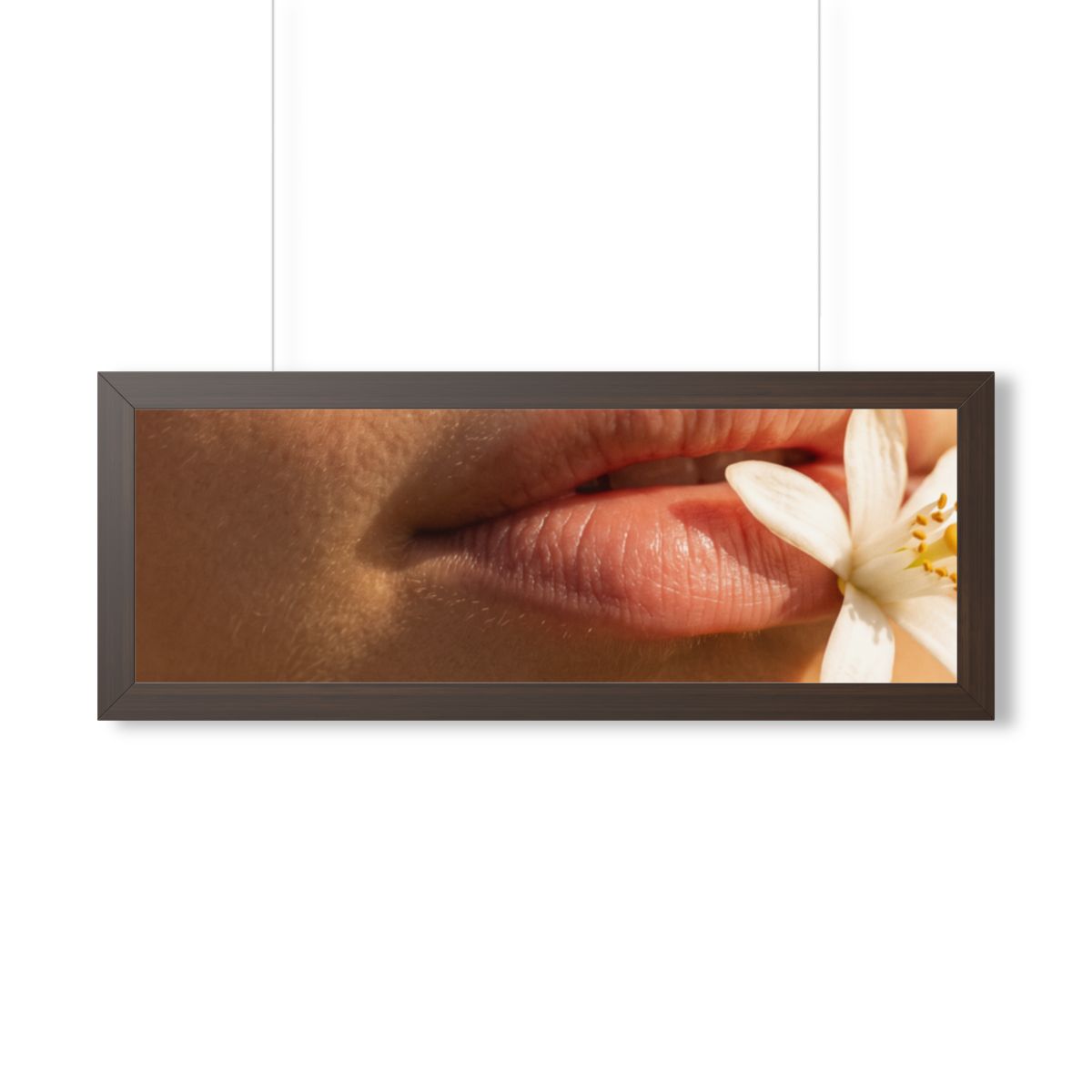 Framed Horizontal Poster - Golden Flora Panorama — Walnut......