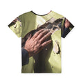 Camiseta esportiva infantil com arte industrial