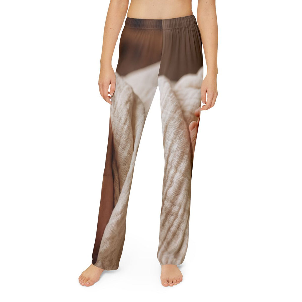 Kids Lounge Pants - Little Wonders Baby Hand - Warm Neutral...