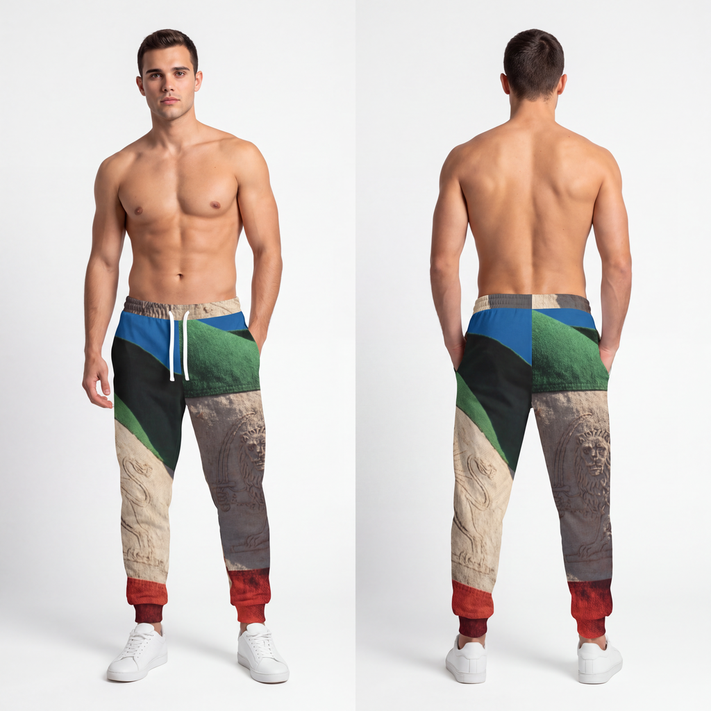 Men's Athletic Joggers - Vintage Lion and Sun Joggers |...
