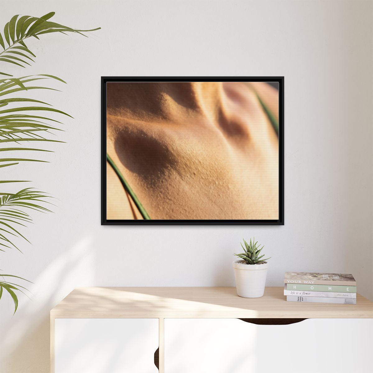 Golden Hour Matte Canvas - Framed Sunset Wall Art — Black /...