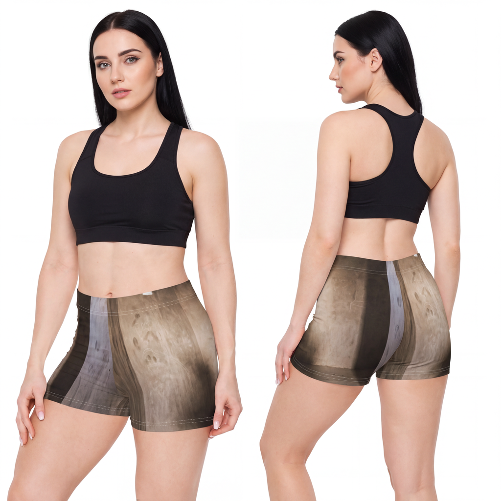 Women's Shorts - Shadows of the Citadel moody architectural...