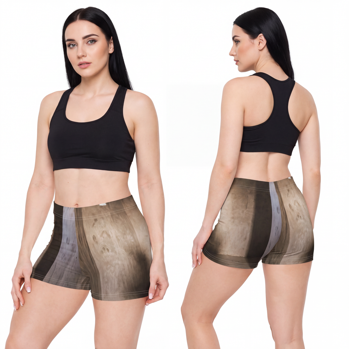 Women's Shorts - Shadows of the Citadel moody architectural...