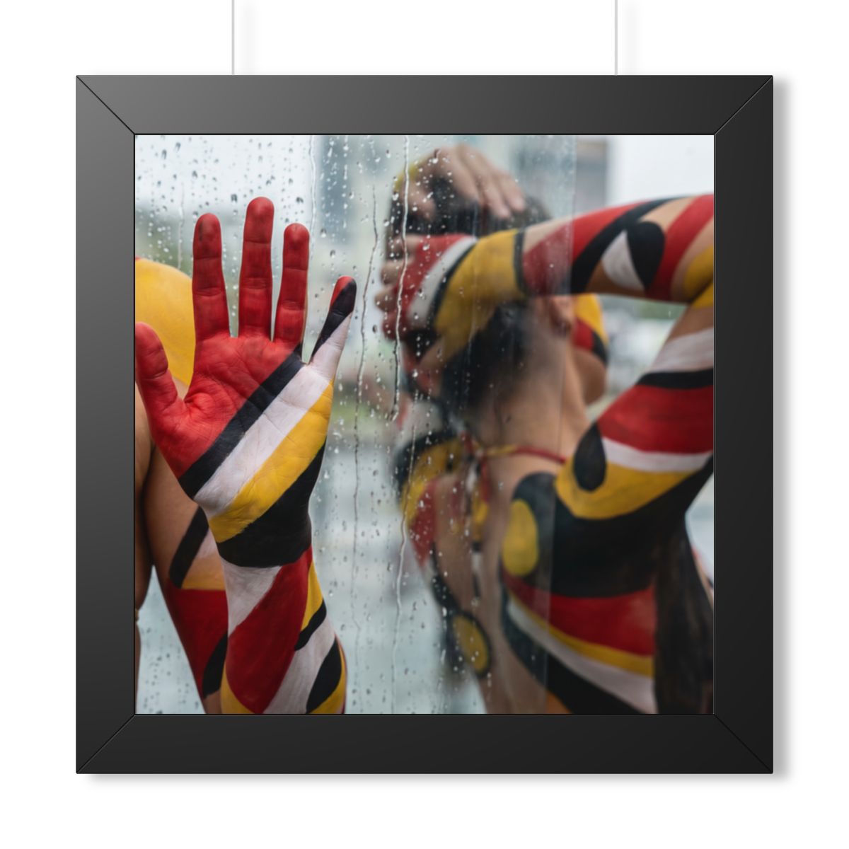 Framed Horizontal Poster - Urban Prism Abstract Body Paint...